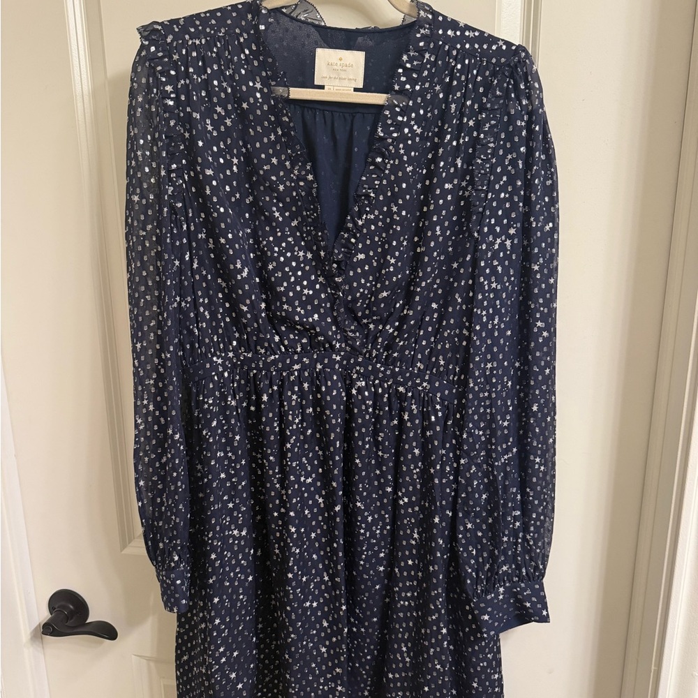 Kate Spade Navy and White Long Sleeve Dress - Picture 7 of 7